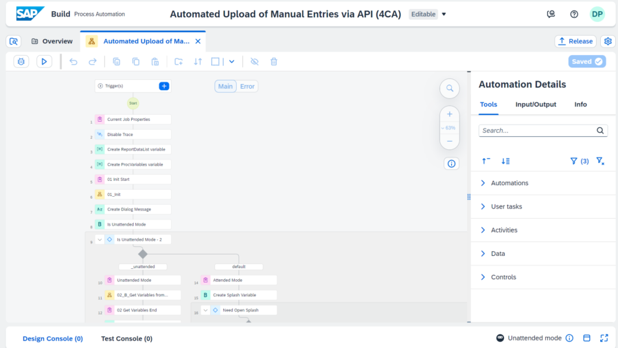 API Automation SAP Build