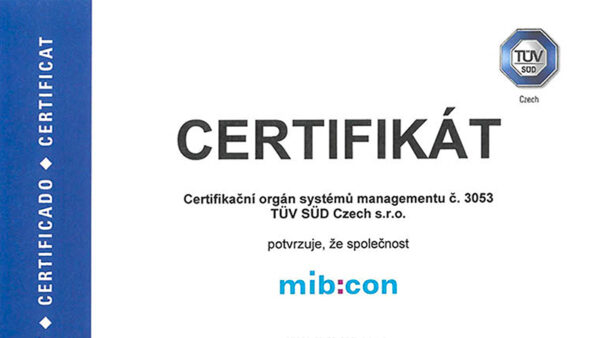 Mibcon splňuje ISO 27001:2014